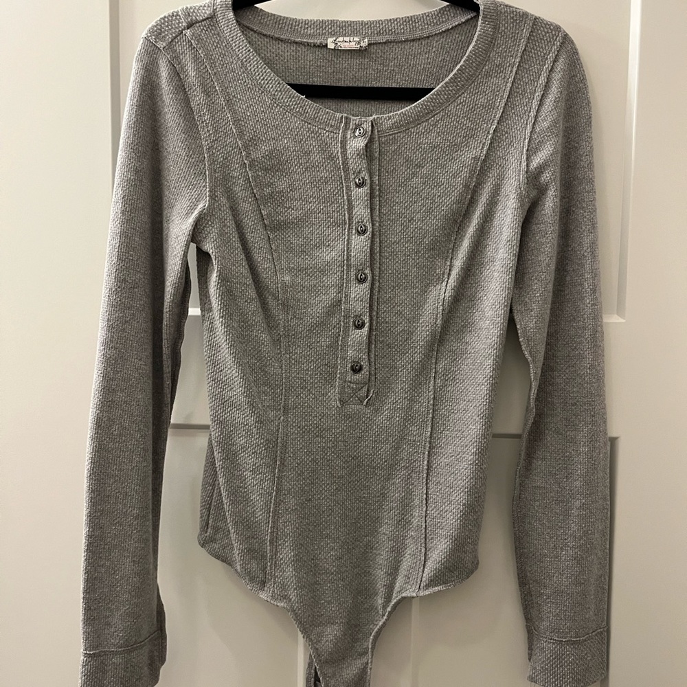 Free People Body Suit - Thong - Grey - Large